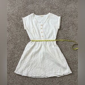 Copper Key White Eyelet Casual Button-Front Dress